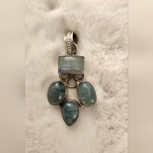 Crystal Stone And Silver Pendant
